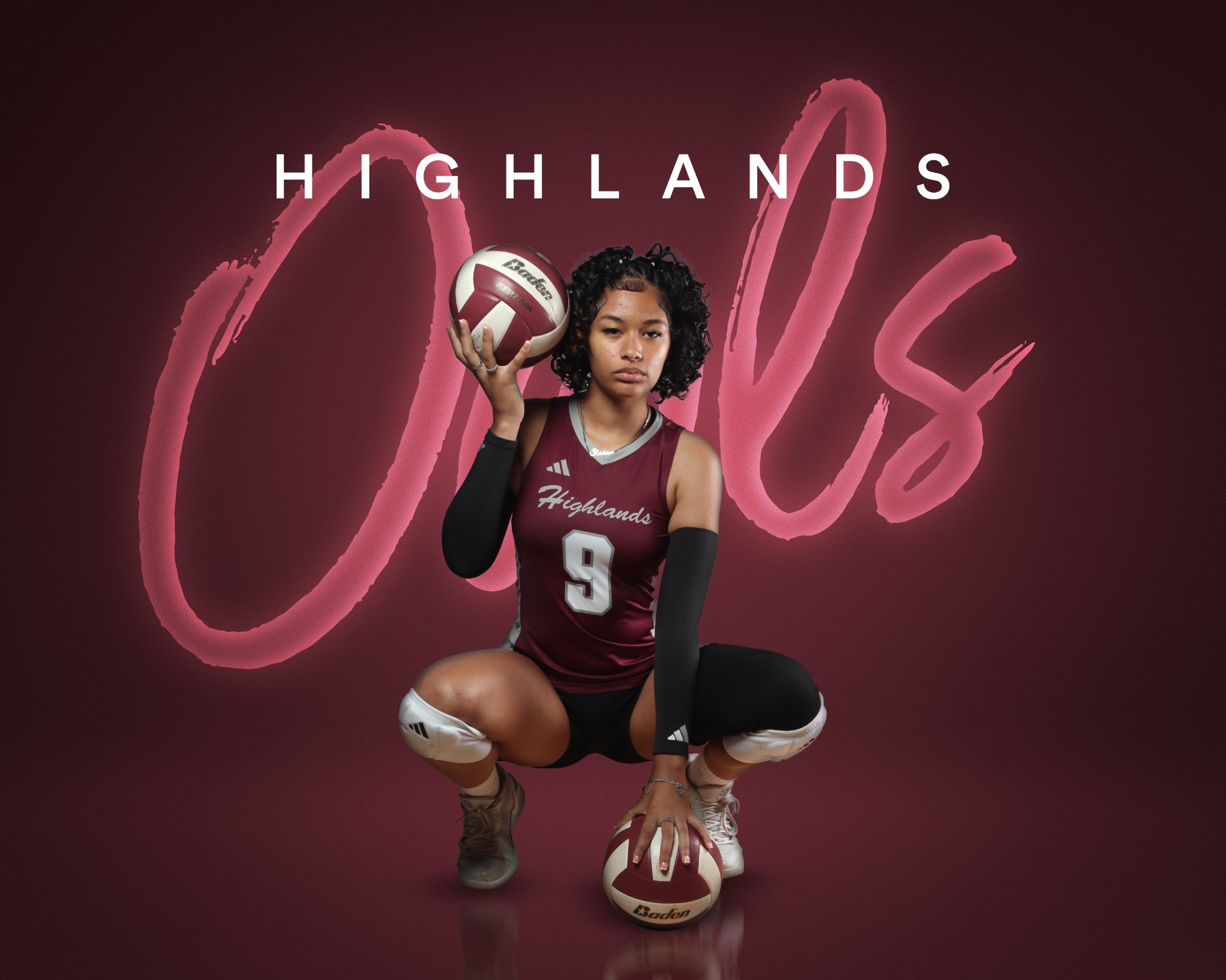 Female volleyball athlete composite created by Elite Women’s Sports Media